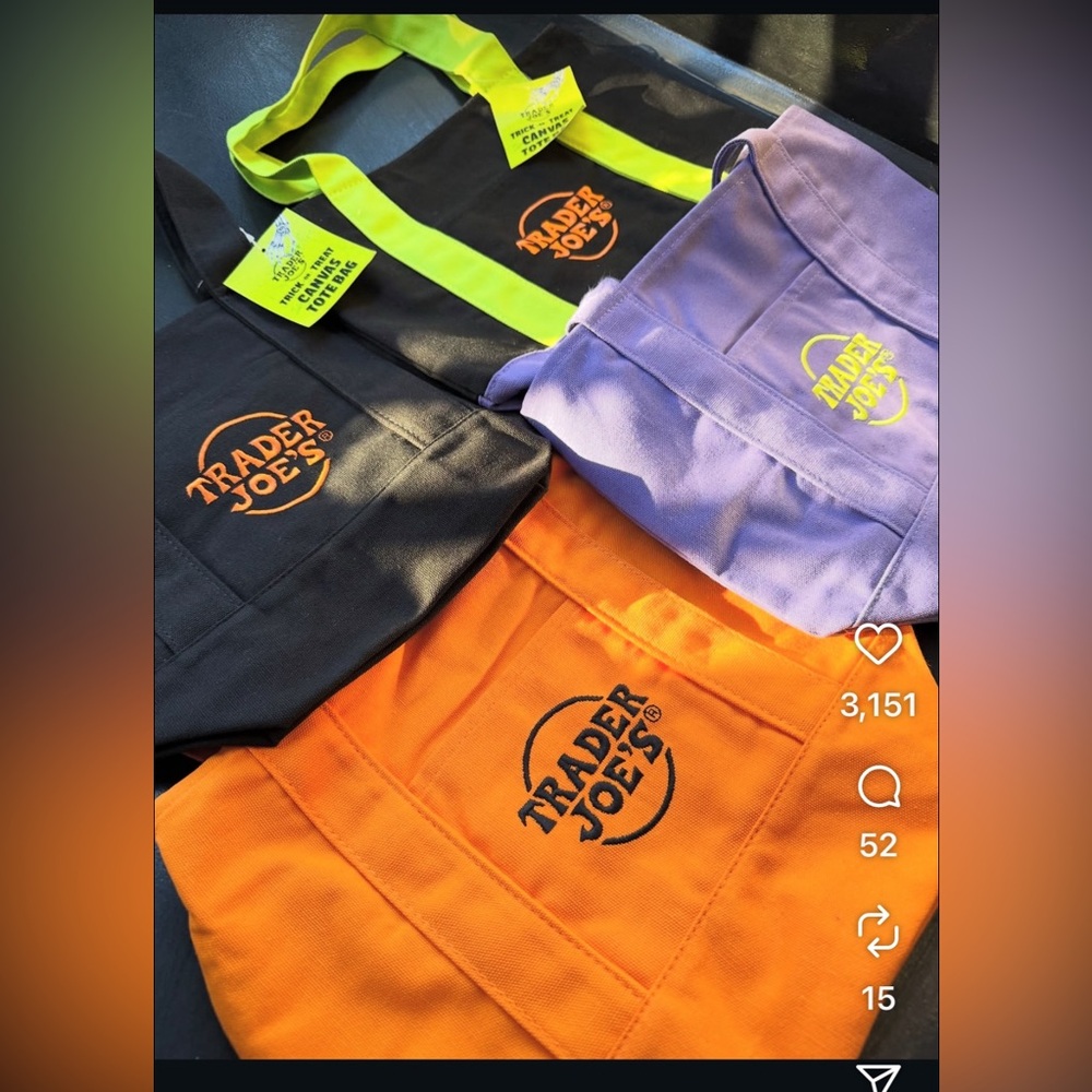 NWT Trader Joe's Halloween Tote Bag Set (4 totes total) 🎃🍁🍂